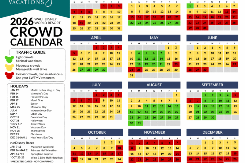 Disney World Crowd Calendar 2026