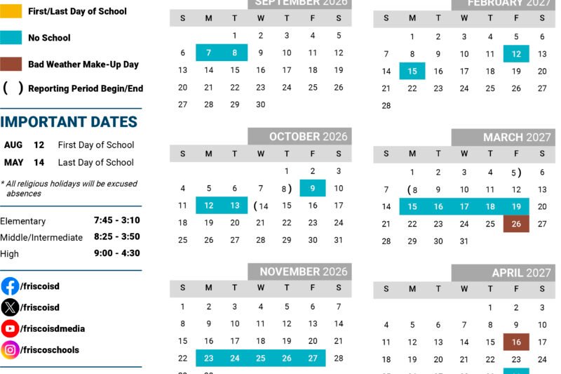 Frisco Isd Calendar 26 27