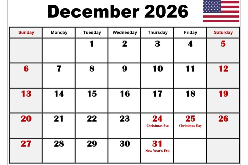 Dec 2026 Calendar With Holidays