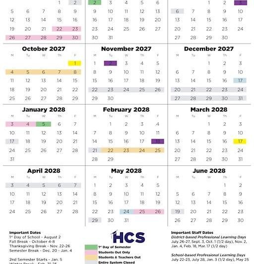 Henry County Schools Calendar 26 27