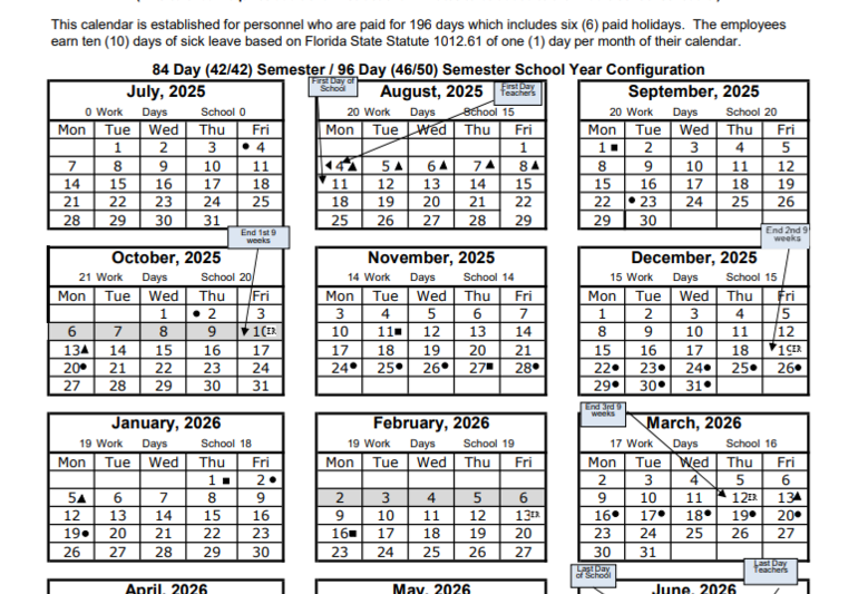 Broward Schools Calendar 26 27